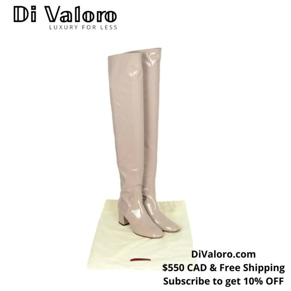 SOLD Valentino Garavani Nude Knee High Patent Boot - Picture 5 of 5